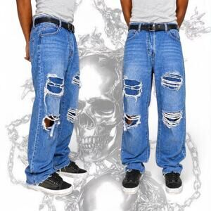 Song blue high rise distressed jeans
